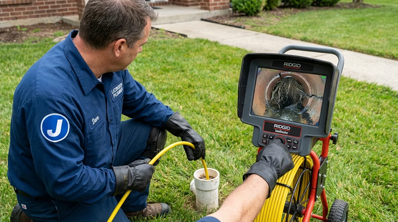 Sewer camera inspection being performed by Johns Plumbing LLC in Stamford